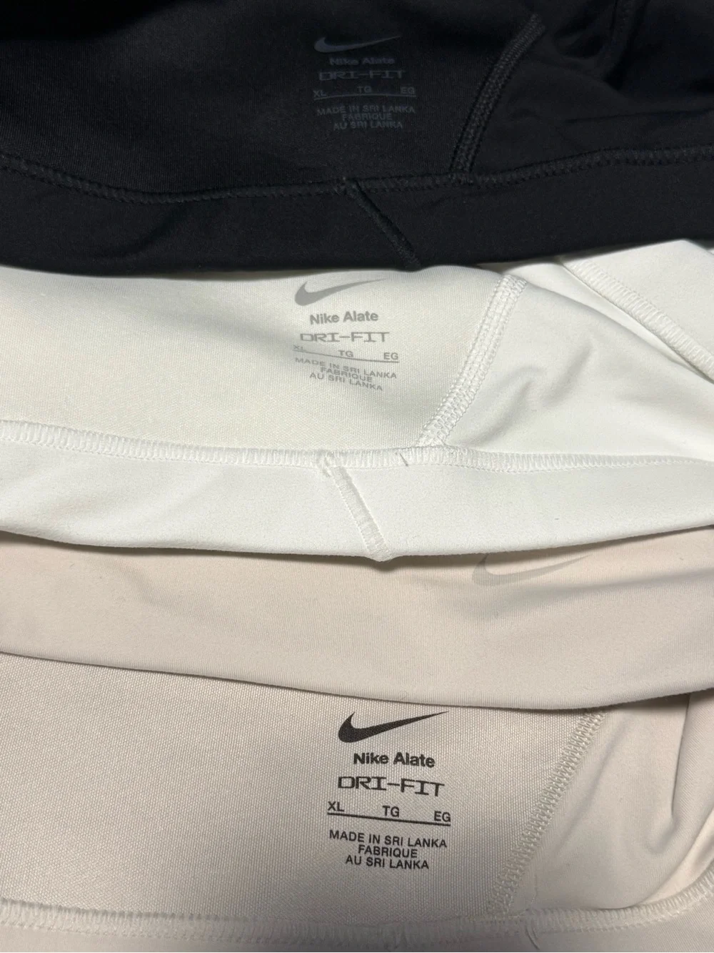 Nike Alate Dri-FIT Bralettes — Black, White, Cream